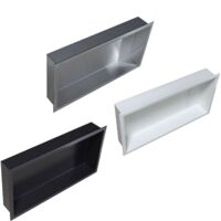BERNSTEIN - Niche murale de douche, étagère encastrable douche acier inox - 60x30x10cm - BS603010 BlancBlanc