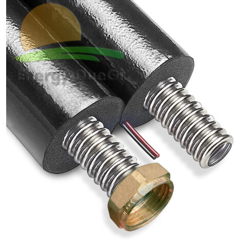 Tubazione Solarflex doppia in acciaio inox spess. isolante 13mm DN20 - 10 metri + kit (1/5)