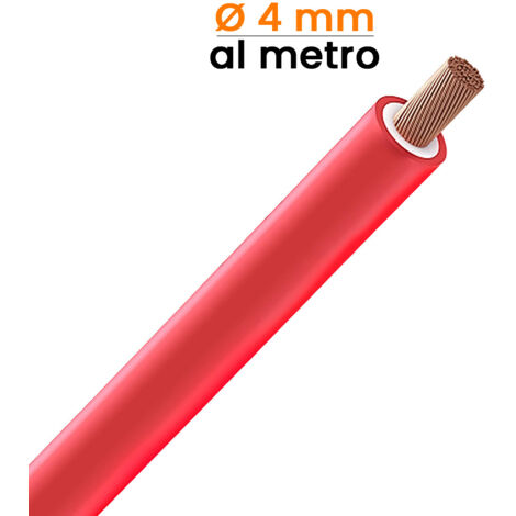Cavo rosso per fotovoltaico, sezione 4 mm, lunghezza 1 metro lineare