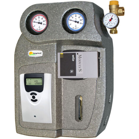 Gruppo di pompaggio solare a due vie con disaeratore e centralina CS/2 da 3/4", flussometro 2-12 l/min, circolatore alta efficienza (1/5)