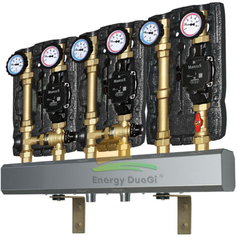 Gruppo di rilancio alta e due gruppi bassa temperatura con collettore di distribuzione - portate sino a 2 m3/h e 50 Kw (1/5)