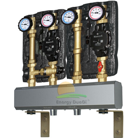 Gruppo di rilancio alta e bassa temperatura con collettore di distribuzione - portate sino a 2 m3/h e 50 Kw (1/5)