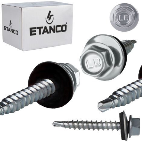 Vite autoperforante zincata 4,8 x 35 con rondella e guarnizione EPDM
