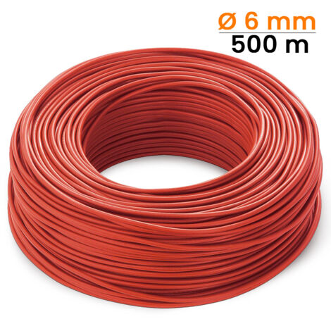 Cavo rosso per fotovoltaico, sezione 6 mm, lunghezza 500 metri lineari