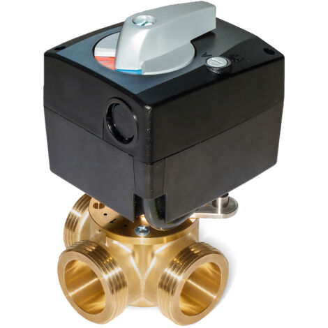 Valvola miscelatrice rotativa 3 vie con servomotore a 3 punti, 1"1/4 F, Kvs 16, DN 32 (1/3)