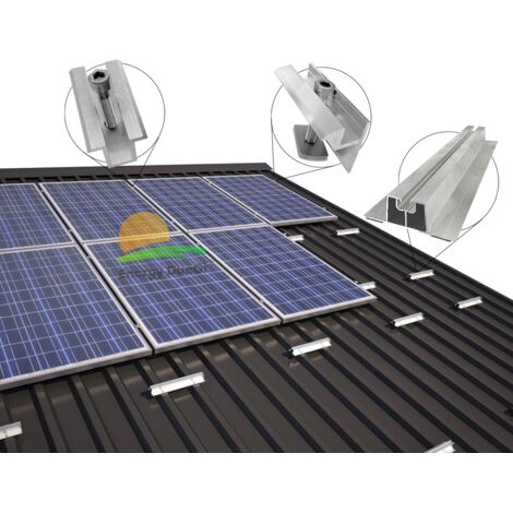 Struttura di montaggio per lamiera grecata per 20 pannelli fotovoltaici verticali (due file)