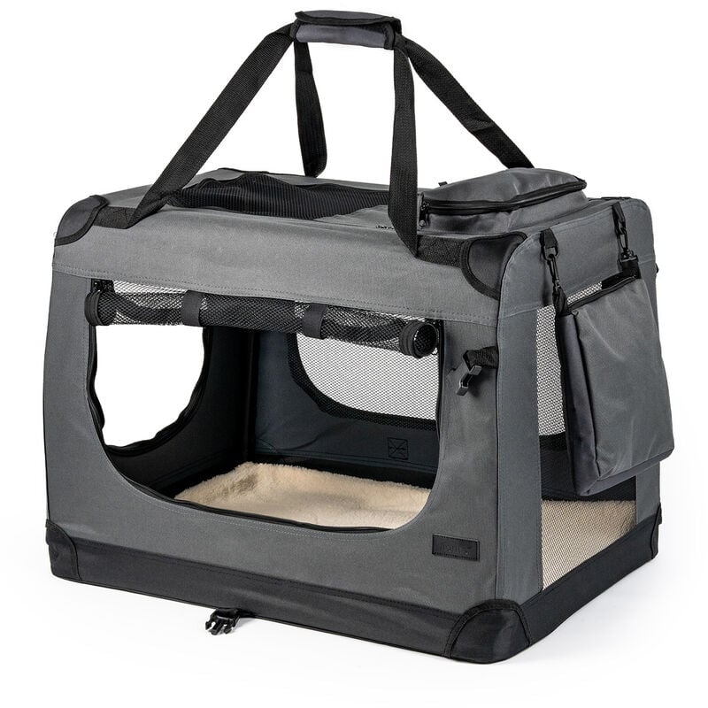 Cadoca® Hundetransportbox Aluminium Hundebox Kofferraum robust