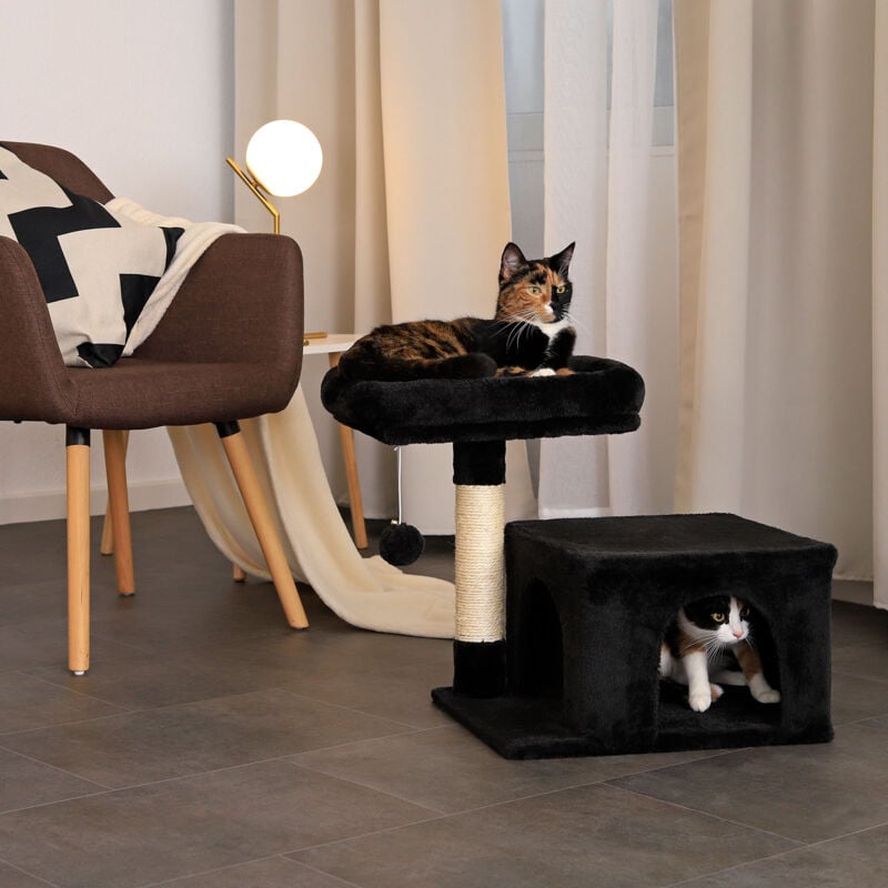 lionto Kratzbaum Kletterbaum Katzenkratzbaum Katzenbaum Höhe 50 cm Schwarz