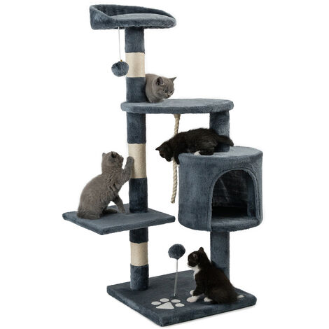lionto Kratzbaum Kletterbaum Katzenkratzbaum Höhe 112 cm, dunkelgrau