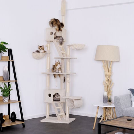 lionto Kratzbaum höhenverstellbar, Höhe 230-250 cm, beige