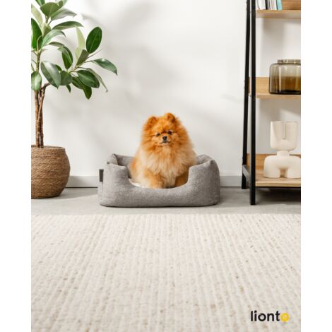 lionto Hundebett Hundekissen Hundekörbchen mit Wendekissen meliert Größe S 60x50 cm Farbe grau