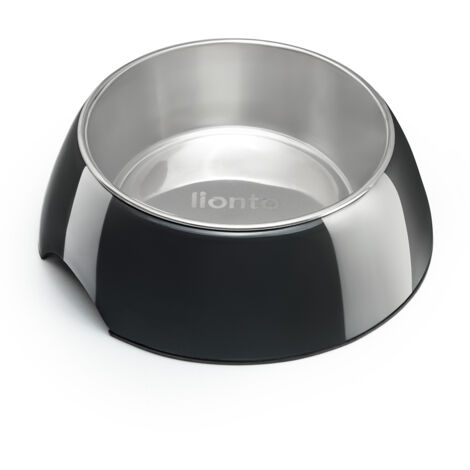 lionto Futternapf aus Melamin, 940ml, rutschfest, für Hunde & Katzen, schwarz