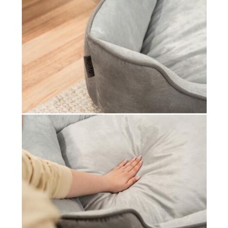 lionto 2-in-1 Hundebett Hundekissen Hundekörbchen Hundesofa Größe S 60x50 cm dunkelgrau/grau