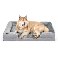 lionto orthopädisches Hundebett mit erhöhtem Rand, rutschfest, 122x89x10 cm