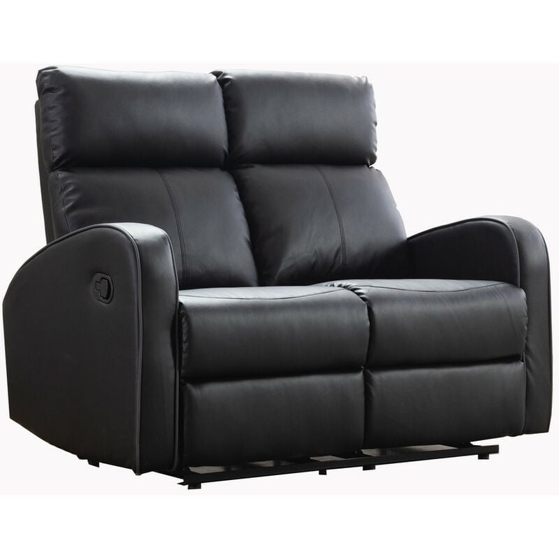 Home Tyler 3 Seater Leather Effect Recliner Sofa Black www