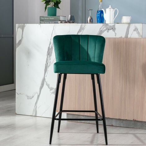 Green velvet online bar stools uk