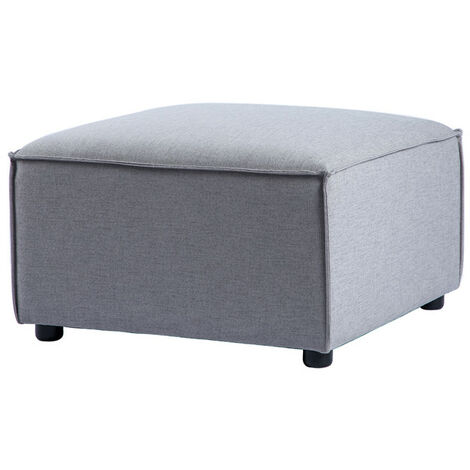 Grey Modular Ottoman Pouffe With Solid Wood Legs Foot Stool (1/5)