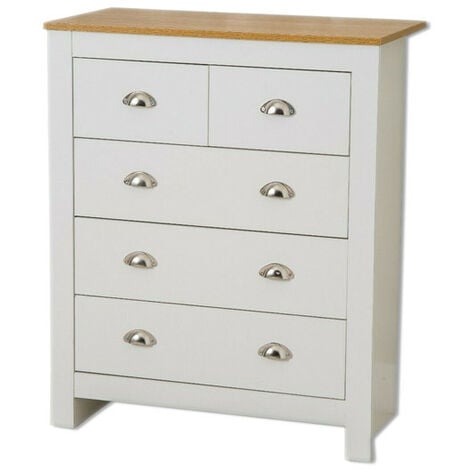 Country style 3+2 Chest of Drawer in white