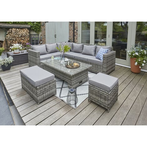 Conservatory barcelona range rattan garden discount furniture set 9 seater dining set