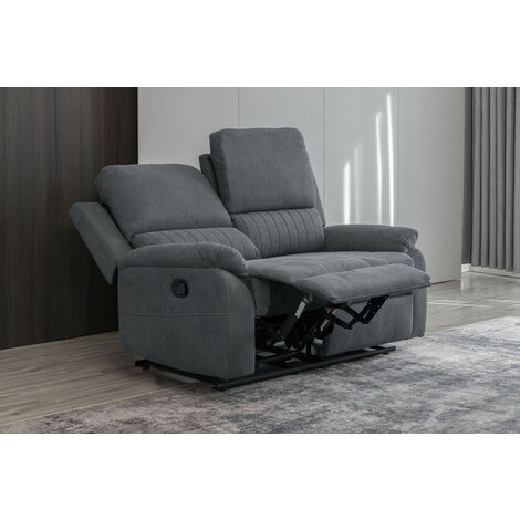 2 seater best sale fabric recliner sofa