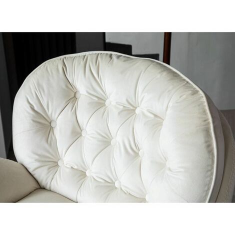 Beige Swivel Chair with Foot Stool Leisure Sofa Chair and Footstool Lounger Sofa Lazy Chair