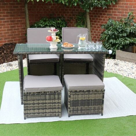 Cube rattan 4 seater patio online set