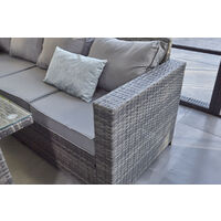 2019 NEW Barcelona Rattan garden furniture 9 seater Dining Corner sofa set Grey with Fitting Cover