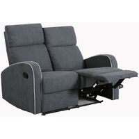 Boston Slate Grey Fabric 2 Seater Recliner Sofa