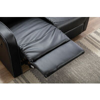 Boston Black Leather 2 Seater Recliner Sofa