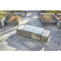 VANCOUVER 9 SEATER CORNER RATTAN GARDEN SET IN GREY WITH FITTING COVER - grey