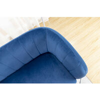 Roomee Russell Living room Modern Velvet Fabric 2 seater Sofa - Blue - blue