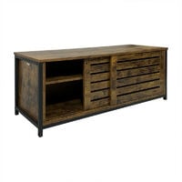 Industrial Style TV Stand with 2 Sliding Doors