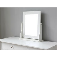 Dressing Table Set with Stool and Mirror, Makeup Vanity Dresser Desk with 2 Drawers - white