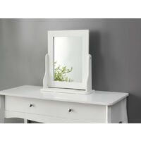 Dressing Table Makeup Desk with Mirror and Stool,Dresser Desk with large Drawer - White