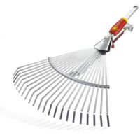Outils Wolf – Balai à gazon réglable 36-58 cm – 22 dents plates – Acier galvanisé – Pour nettoyage de pelouses et terrains de sport