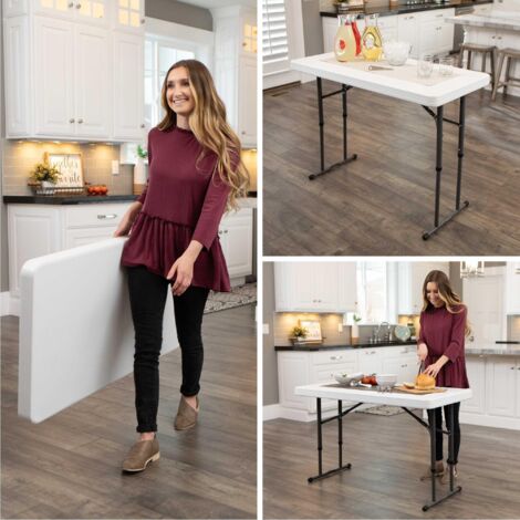 HDPE Plastic Folding Table 6ft Heavy Duty Folding Table – Portable Plastic Table With Steel Legs For Indoor/Outdoor, Camping, Parties Indoor Outdoor Event Table
