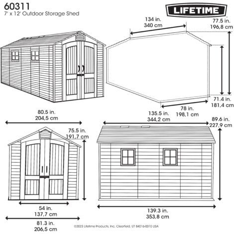Lifetime 7 Ft. x 12 Ft. Outdoor Storage Shed