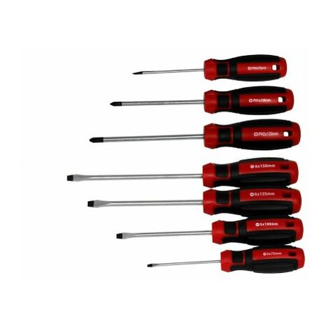 Lumberjack 7Pc Screwdriver Set Magnetic Tips PH & Slot with Rubber Grip Handles