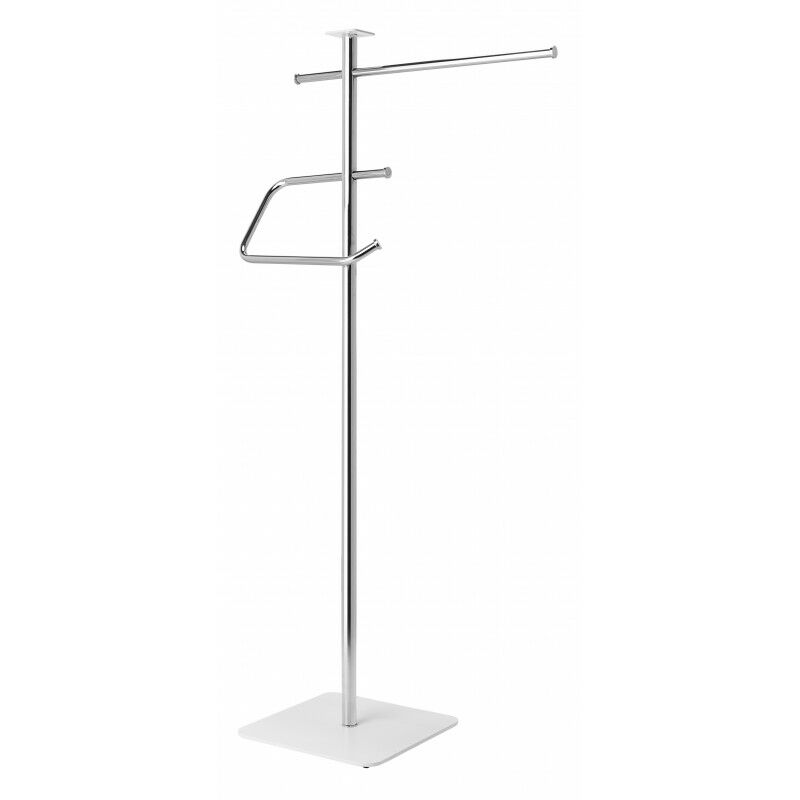 vidaXL Toallero de pie de hierro blanco 48x24x78,5 cm