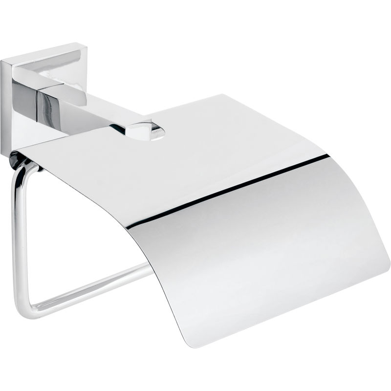 Cm Bath Portarrollos serie karla metal cromo brillante 133x65x13 con tapa opcional adhesivo