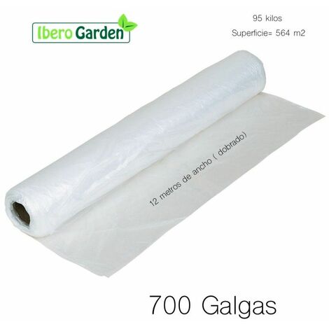Plástico para la Agricultura y Obra - Rollos de Plástico Protector Cubretodo, 400 Galgas - 6 x 100 m (600 m²) (Transparente)