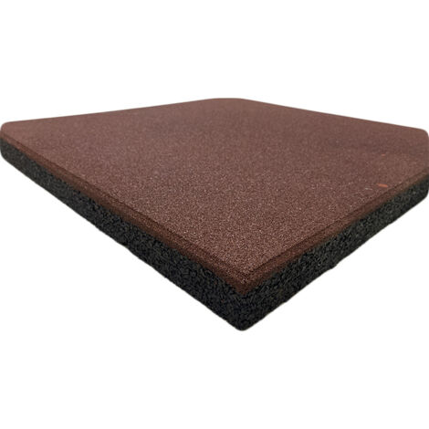Loseta Caucho 50x50 cm Alta Intensidad. Espesor de 20 mm - Rojo