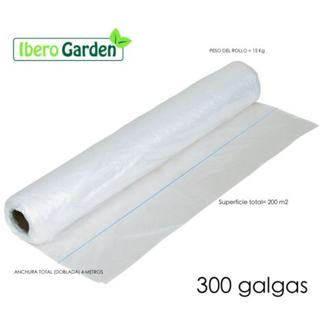 Plástico Natural 300 Galgas Y 4 Metros De Ancho (200 M2) para todo tipo de usos
