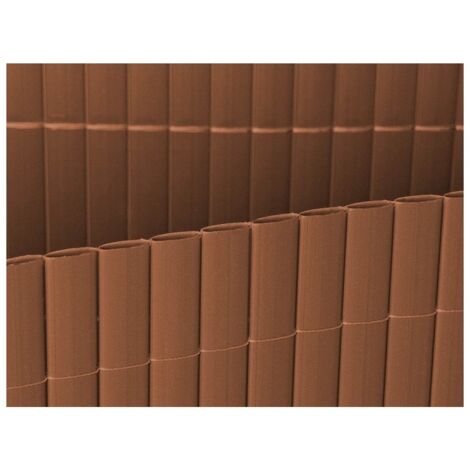 CAÑIZO DE PVC CHOCOLATE DOBLE CARA 1600 GRAMOS 1 X3 METROS Valla de decoración exterior para jardín y terraza