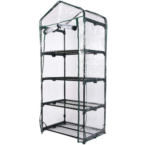 Faura - Invernadero Balcón  Varias medidas Seleccionela  Invernadero para Hogar  4 ESTANTES. (160x69x49 cm.) -   4 ESTANTES. (160x69x49 cm.) -