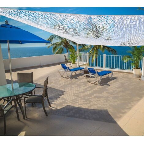 Toldo Vela de Sombra Rectangular Faura Blanco 3 x 4 m Reversible Camuflaje