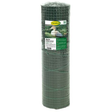 MALLA METALICA CUADRADA PLASTIFICADA EN VERDE, ROLLO DE 0,5X10 METROS ( cuadrado 13 mm)