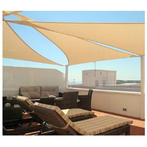 Toldo Vela 165gr. (PES) Waterproof Triangular Beige 3,6x3,6 m (Faura)