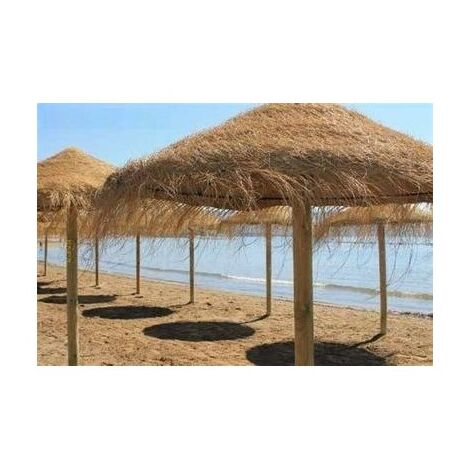 SOMBRILLA DE ESPARTO 2,2 METROS IDEAL PARA PLAYAS Y COMUNIDADES ( ESTRUCTURA, SOPORTE, PALO, MANTO )