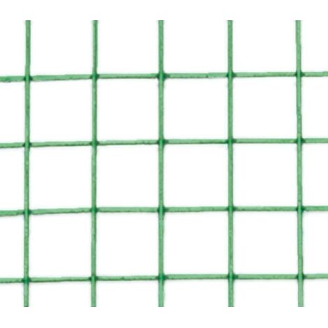 MALLA METALICA CUADRADA PLASTIFICADA EN VERDE, ROLLO DE 1x25 METROS ( cuadrado 13 mm)